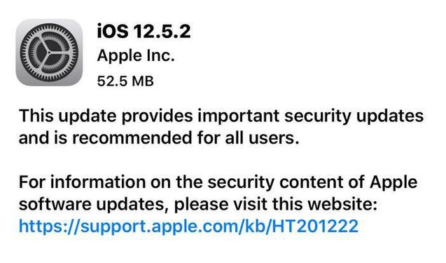 新城街道苹果手机维修分享iOS12.5.2发布，建议所有老苹果用户安装 